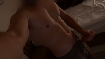 Hot guy cums all over without even taking off his shorts