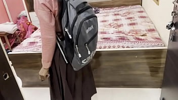 Indian hot desi college girl come to school and fucked her