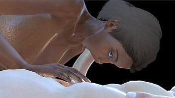 Ebony busty babe gets doubled by two studs, deepthroat anal BBC huge tits animated VAM hentai cartoon