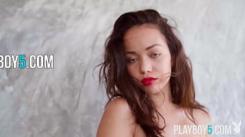 Petite Filipino teen beauty exposes flawless all natural naked body