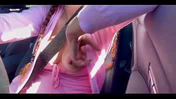 Sexy Car Ride with Horny Big tits Milf Artemisia Love Flashing her big boobs