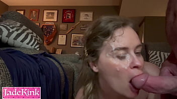 Real wife Rim job on couch