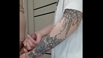 stepmom'_s friend jerked off my dick at a house party