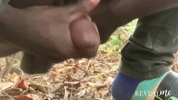 RevealMe || AFRICAN BLACK CUMSHOT IN THE FOREST