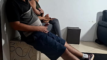 Flash of dick in the dentist&#039_s waiting room and she groped it.