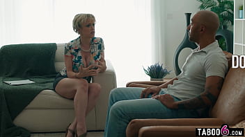 Marriage counselor granny fucks troubled black client in her office