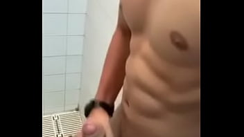 Hot lonely french guy masturbating in the bathroom