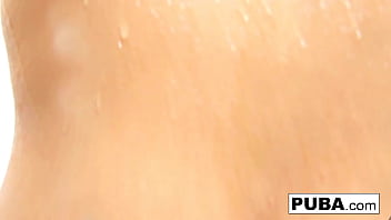 Wet t-shirt contest inside a shower as Jayden Cole makes herself cum