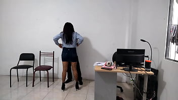 SEXY executive fucks her new employee - she gives it to him up the ass