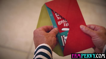 Stepdad unwrapping and taboo fucking his teen stepdaughter Theodora Day