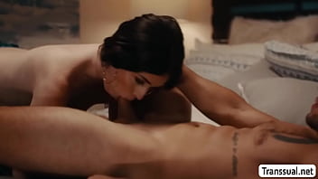 Handsome dude bangs the skinny tight ass of his Tgirl stepsis