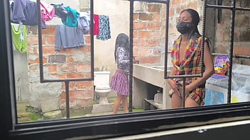 Housewives make homemade porn after doing laundry at home. They'_re hot sluts.