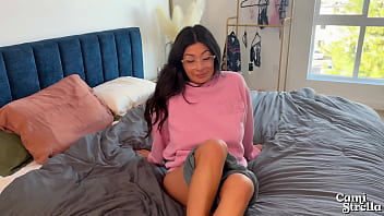 &ldquo_ARE THOSE MY BOXERS?!&rdquo_ Big titty Latina step sis SQUIRTS on my cock - Cami Strella x Lev Lieben