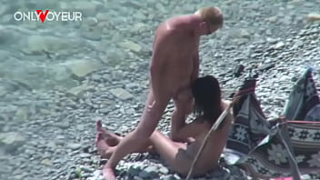 Beach Voyeur. Slut wife gives head and gets fucked in public