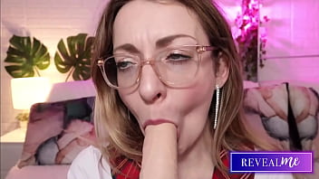 RevealMe || SENSUAL MILF'_S STEAMY DILDO SUCKING SHOW