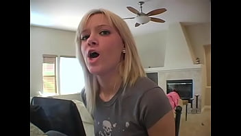 Stupid school girl from a poor family teases her rich daddy. Shows tits, ass and talks dirty.