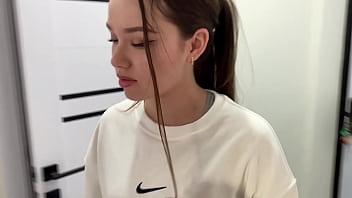 The roommate decided to help clean up. Paid her back with sex.