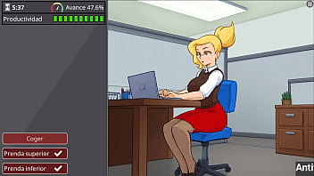 Oficinista cachonda se folla a todos sus compañ_eros en la oficina durante el trabajo.