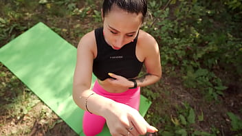 Caught a Stranger Doing Yoga in the Woods and Gave Her My Hard Cock