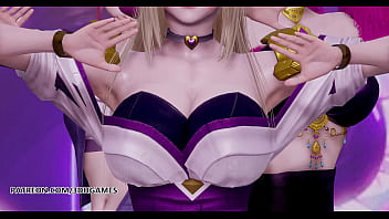[MMD] Black Pink - How You Like That Hot Striptease Ahri Akali Evelynn Kaisa League of Legends KDA Uncensored Hentai