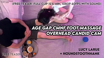 Age Gap CMNF Foot Massage Overhead Candid Cam