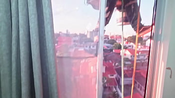 Penetrating my stepdaughter&#039_s ass when suddenly a window cleaner appears and catches us having sex. She got very nervous but got too excited and we continued fucking. Casual voyeur moment. Stepdad opens the curtains so the cleaner can see how they fu