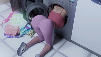 OMG His Big Ass Busty MILF StepMom looks so HOT while doing Laundry! He Seduces and Kisses Hot Big Ass MILF - Heart Problems 13 3D Hentai Porn Games