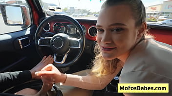 Chloe Rose, Charles Dera: Naughty girlfriend sucking her boyfriend'_s dick while he'_s driving