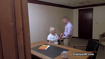 Principal fucks bikini car wash milf at his office