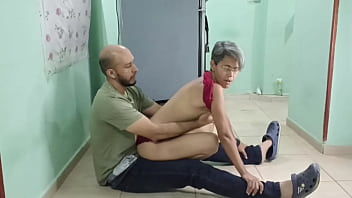 He grabbed my stepsister near the refrigerator and ended up on his knees, her mouth, her moans, and my cock saying it all. Sex addict.