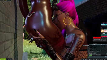 Luna Skylar'_s new fun in 3DXChat (Big Cock Ebony) Pt 1