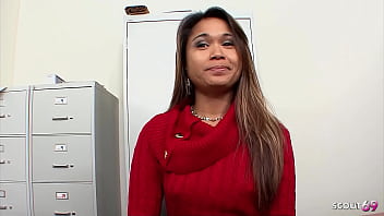 Sweet Asian Teen Nipsy Doll get Fucked by Big Dick White Boyfriend after Cheating at Model Job Casting