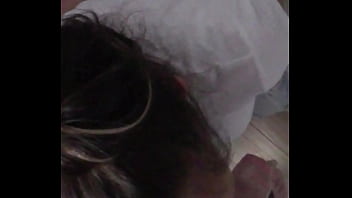 Candie Cross&rsquo_ eyes locked on mine while she gags on my cock in those tight jeans&mdash_the perfect submissive slut begging to be used.