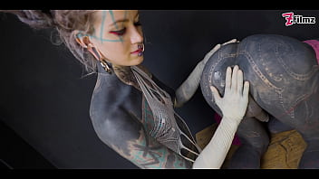 TRANNY ANAL stretching by TATTOOED dominatrix - ASS fisting FEMDOM couple (goth, punk, alt porn) ZF163