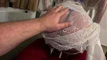 Face-fucking and Cum-play while wearing a sexy satin robe 273- preview