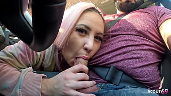 Crazy Bitch Maria Gail seduce old German Uber Driver to risky outdoor Sex without condom