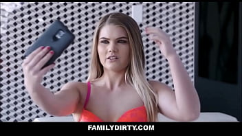 FamilyDirty - Hot Blonde Teen Stepsister Lets Big Cock Stepbrother Family Fuck Her After His Girlfriend Breaks Up With Him - Brooke Karter, Chad Alva