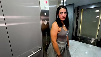 I meet my horny neighbor in the elevator and fuck his dirty cock without my husband noticing! KyleiEllish