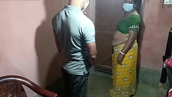 Step-mother said to step-son give me a freehand little massage.