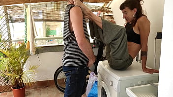 Real Amateur Fuck on Washing Machine &ndash_ She Squirts Like a Fountain!