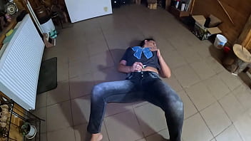 Face-fucking and cum play while wearing tight jeans 284- preview