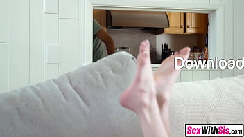 Petite teen stepsis and big ass bestie lose bet and fuck stepbro