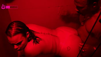 Girl enjoys BIG BLACK COCK in the shower!