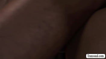 Black masseur anal fuck TS customers butthole