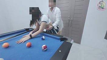 Thai Girl Climbed the Pool Table... and Got F*cked Hard! เสียงไทย