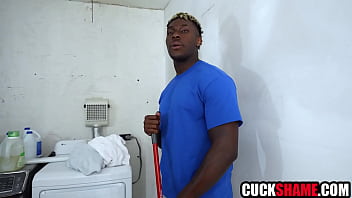 Cuckold hubby offers wife to his black worker