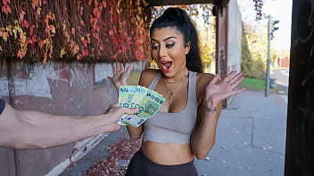 Exotic-Looking British Babe Takes a Wild Ride for Cash