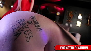 A Huge Cock Fucks Blonde Leya Falcon'_s Pink Holes Bareback!