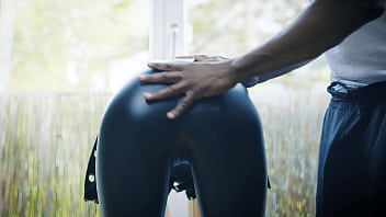 Hot MILF in leather and high heels