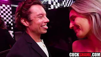 Cuckold husband joins wife &amp_ random guy in bar'_s toilet